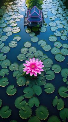  Lotus Pond Reflections: A Study in Serene Symmetry and Ethereal Hues!